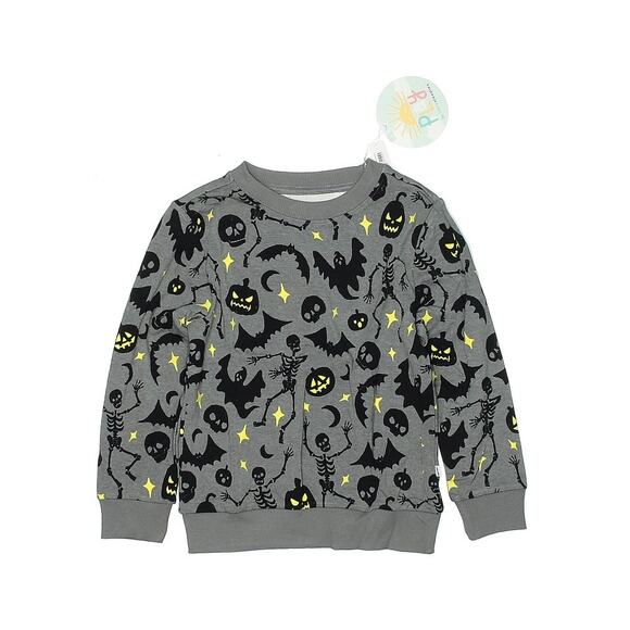 Little Sleepies Glowing Ghoul Bamboo Crewneck Sweatshirt Size 4T - Picture 1 of 2